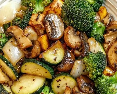 Delicious hibachi vegetables cooked at home on a grill