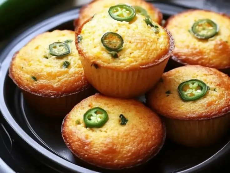 Delicious Juneteenth Jalapeño Cornbread Muffins fresh out of the oven.