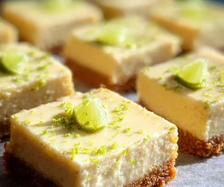 Delicious Key Lime Pie Bars presented on a white plate with a lime garnish