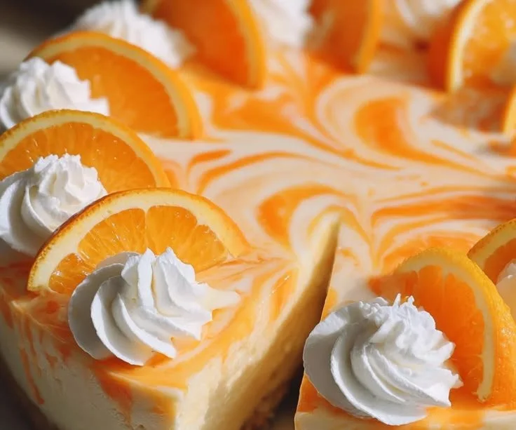 Delicious no-bake orange creamsicle cheesecake dessert for summer treats
