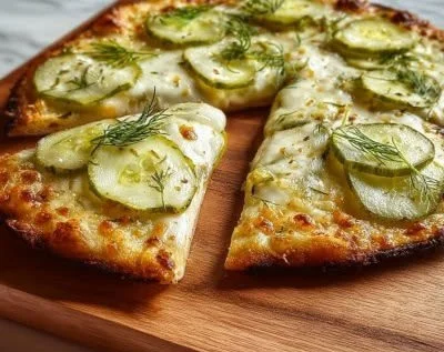 Pizza topped with dill pickles for a unique flavor twist