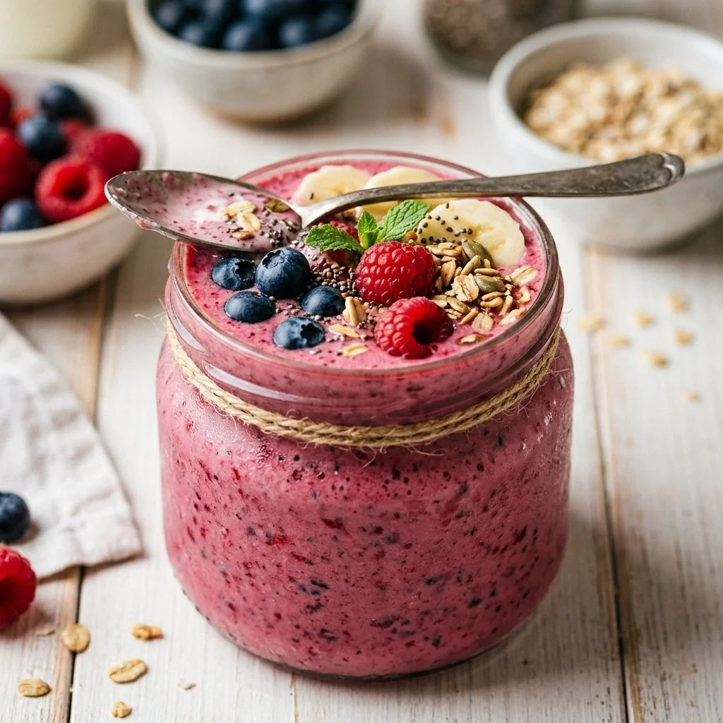 Delicious protein smoothie recipe with fresh fruits and protein powder