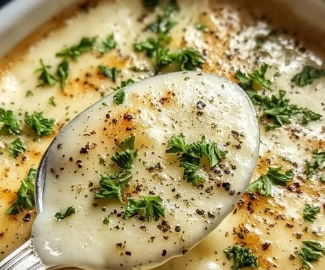 Delicious garlic parmesan sauce ready for dinner tonight