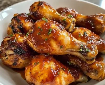 Slow cooker honey BBQ chicken drumsticks ready to serve