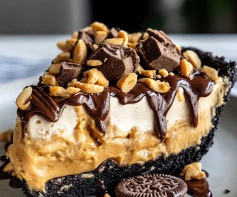 Delicious easy peanut butter pie dessert perfect for Thanksgiving celebrations