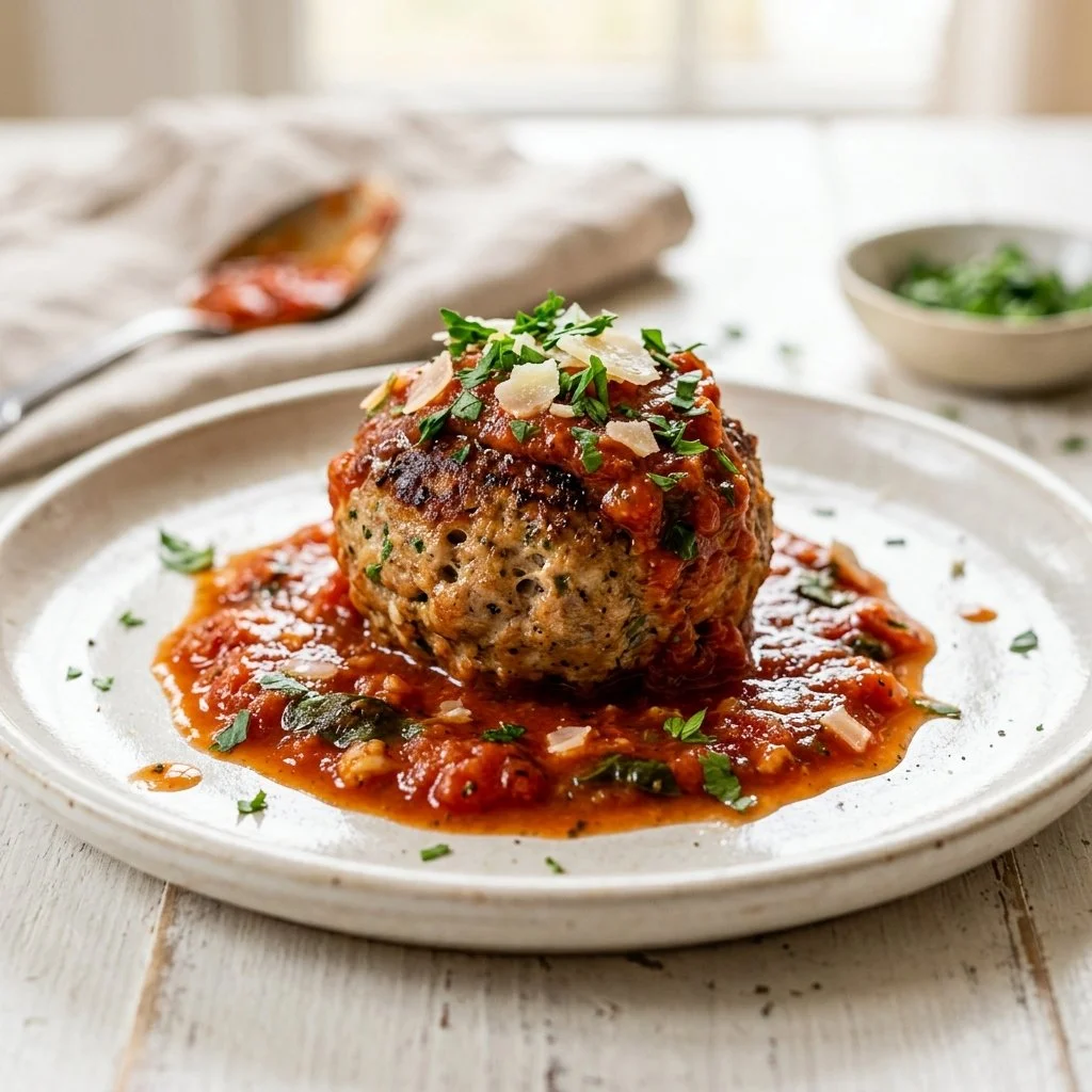 Delicious turkey meatballs served with a rich marinara sauce