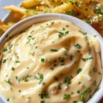 Homemade aioli sauce served in a bowl with a sandwich spread on the side.