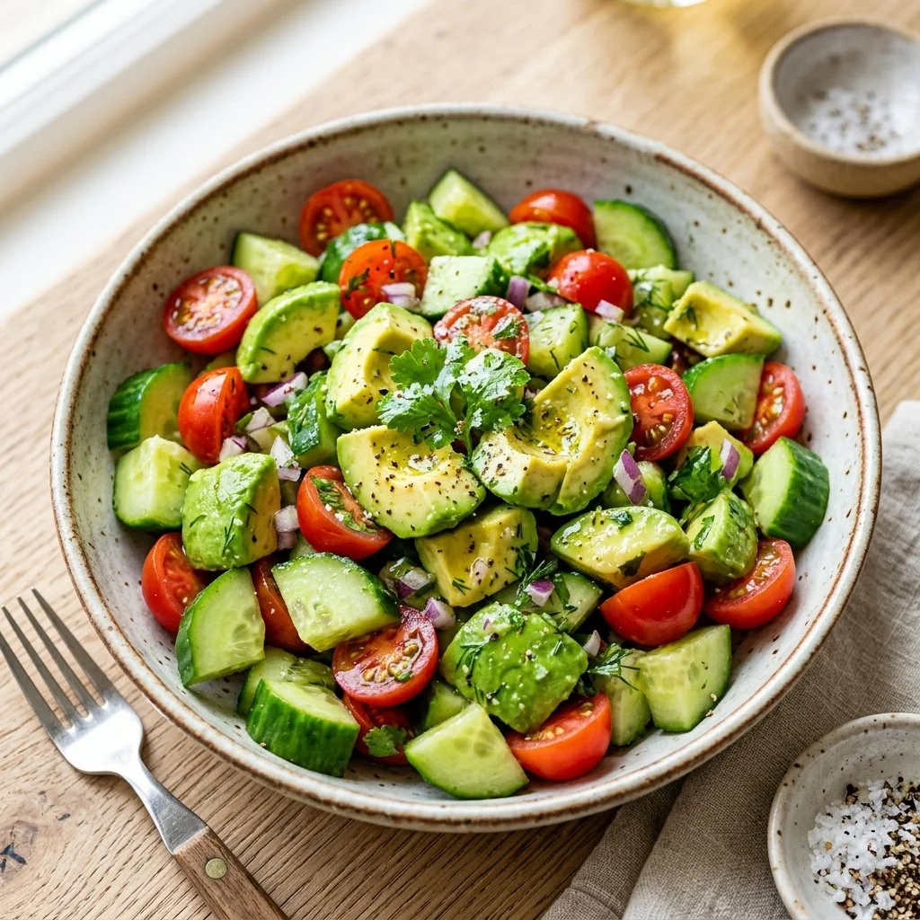 Fresh Cucumber Avocado Salad with vibrant ingredients for a healthy meal