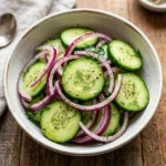 Cucumber Onion Salad with fresh ingredients in a bowl